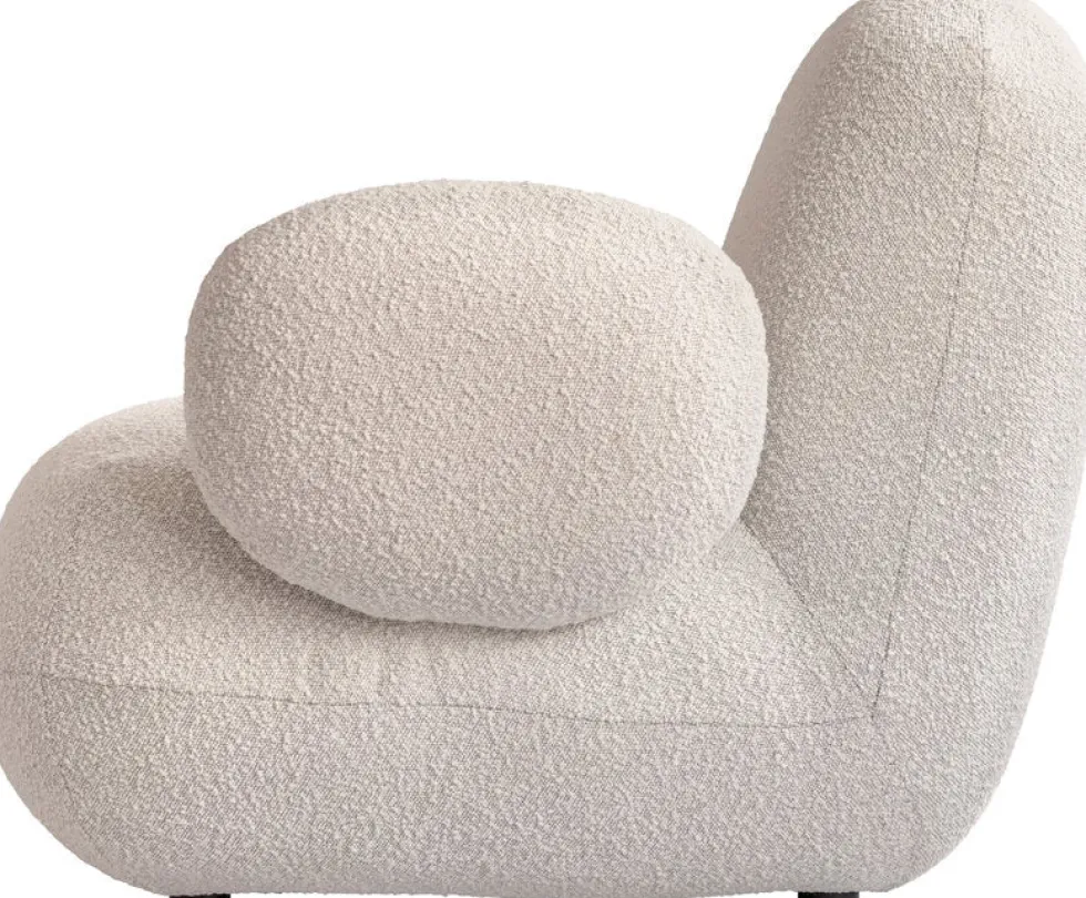 Fauteuil avec accoudoirs en tissu bouclé blanc cassé Toe - 101 COPENHAGEN