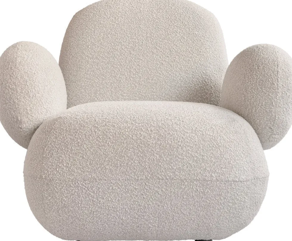 Fauteuil avec accoudoirs en tissu bouclé blanc cassé Toe - 101 COPENHAGEN
