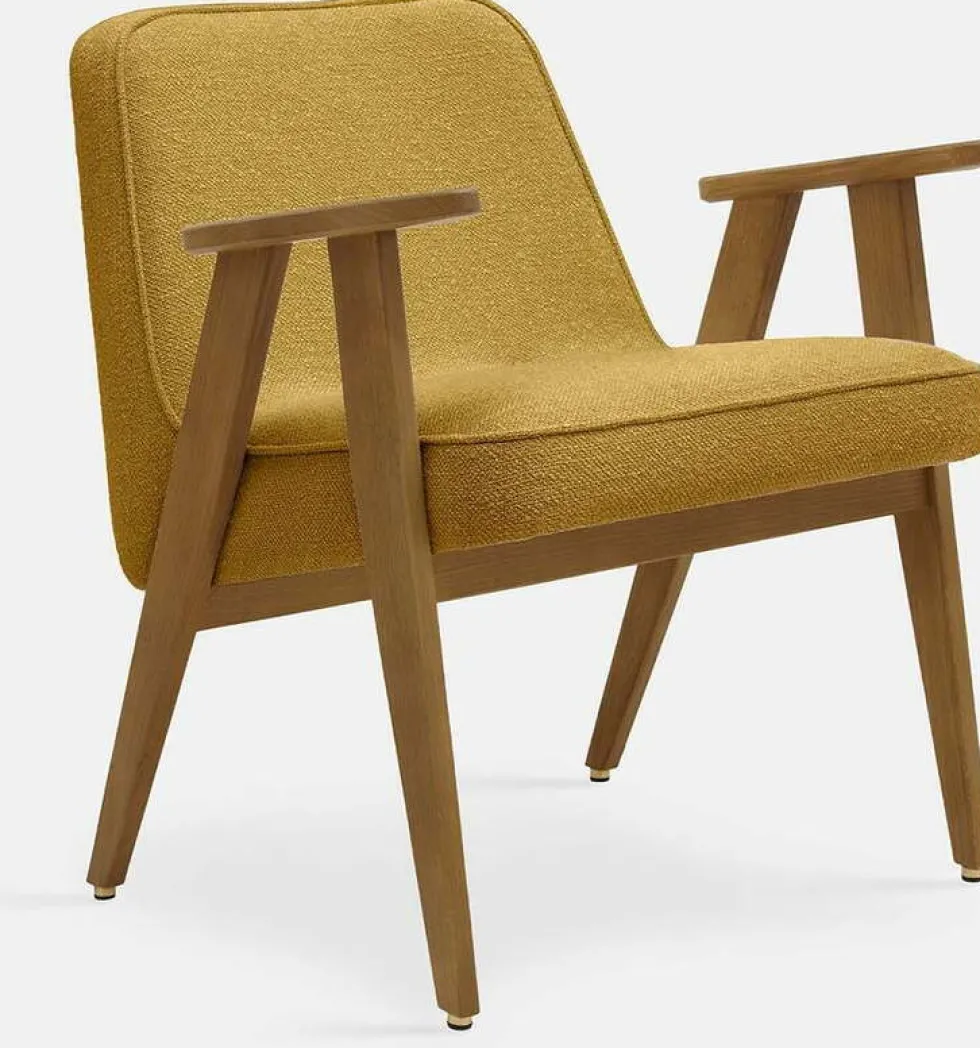 Fauteuil avec accoudoirs en tissu bouclé crème et chêne foncé 53 x 52 cm Série 366 Junior - 366 Concept