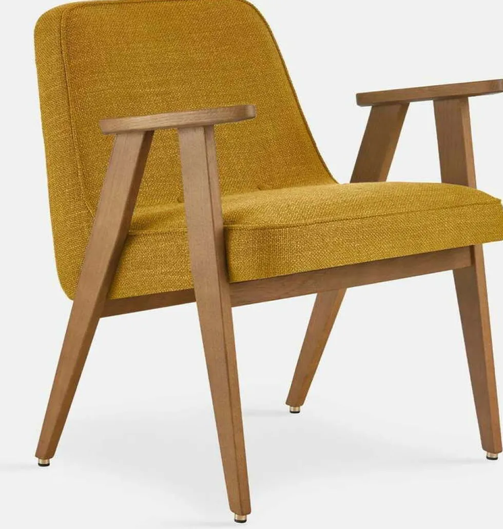 Fauteuil avec accoudoirs en tissu coco crème et chêne foncé 53 x 52 cm Série 366 Junior - 366 Concept