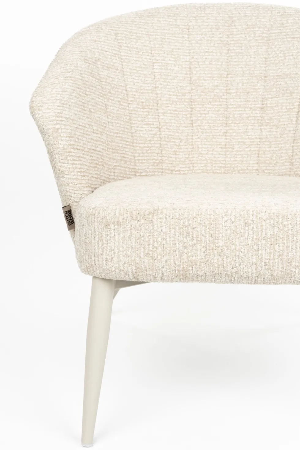 Fauteuil avec accoudoirs en tissu et métal beige Georgia - Dutchbone