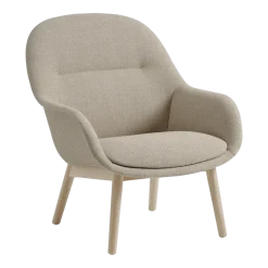 Fauteuil avec base en chêne et tissu ecriture 240 88cm Fiber - Muuto