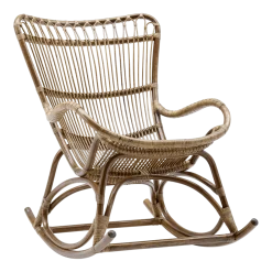 Fauteuil à bascule en rotin foncé Monet - Sika Design