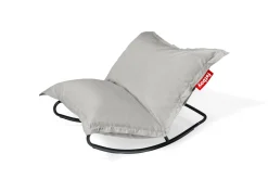 Fauteuil à bascule extérieur en métal noir avec coussin gris clair Rock'n Roll Combi - Fatboy