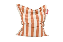 Fauteuil à bascule extérieur en métal noir avec coussin rayé orange crème Rock 'n Roll Combi - Fatboy