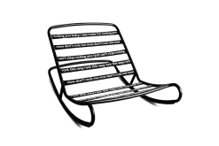 Fauteuil à bascule extérieur en métal noir avec coussin rouge Rock 'n Roll Combi - Fatboy