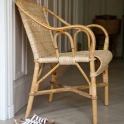 Fauteuil bas dossier en rotin naturel Grand-père - KOK