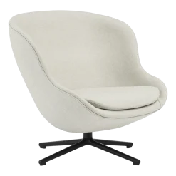 Fauteuil bas en aluminium noir et tissu beige Hyg - Normann Copenhagen