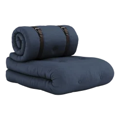 Fauteuil convertible en lit de jour en coton navy 95x70x60cm Buckle-up - Karup Design