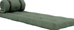 Fauteuil convertible en lit de jour en coton vert olive 95x70x60cm Buckle-up - Karup Design