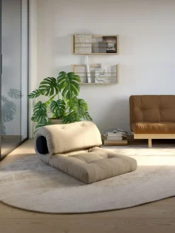 Fauteuil convertible gris avec coussin gris foncé 70x120x40cm Wrap - Karup Design