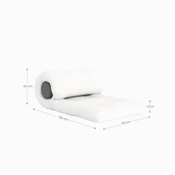 Fauteuil convertible marron avec coussin gris foncé 70x120x40cm Wrap - Karup Design