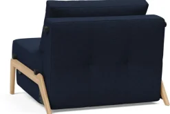 Fauteuil convertible pied en chêne et tissu mixed dance blue 90-200cm Cubed 02 - Innovation Living