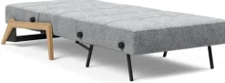 Fauteuil convertible pied en chêne et tissu twist granite 90-200cm Cubed 02 - Innovation Living