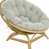 Fauteuil coquille en rotin avec coussin tissu 92 x 100 x 92 Miami - KOK