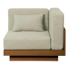 Fauteuil d'angle d'extérieur en Iroko et toile Naturel Georges - Gabrielle Paris