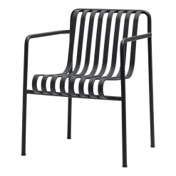 Fauteuil de jardin avec accoudoir en métal anthracite Palissade - HAY