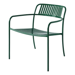 Fauteuil de jardin avec accoudoirs à lames en acier inoxydable vert mousse Patio - Tolix