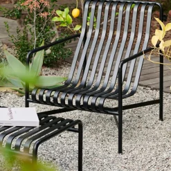 Fauteuil de jardin lounge en métal anthracite 73x88cm Palissade - HAY