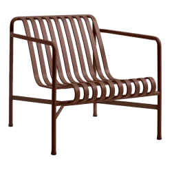 Fauteuil de jardin lounge en métal rouge Palissade - HAY