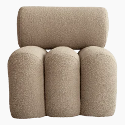 Fauteuil design en tissu bouclé beige Foku - 101 COPENHAGEN