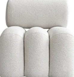 Fauteuil design en tissu bouclé blanc cassé Foku - 101 COPENHAGEN