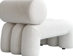 Fauteuil design en tissu bouclé blanc cassé Foku - 101 COPENHAGEN