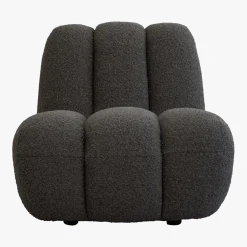 Fauteuil design en tissu bouclé taupe foncé Toe - 101 COPENHAGEN