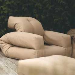 Fauteuil d'extérieur en acrylique beige 122x90x70cm Hippo - Karup Design