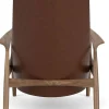 Fauteuil dossier haut en cuir et noyer marron The seal - Audo