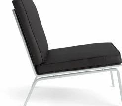 Fauteuil en acier et cuir anthracite Man - NORR11