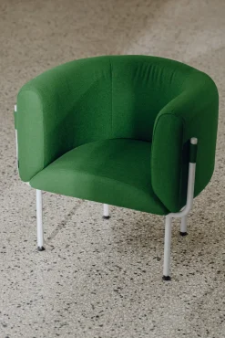 Fauteuil en acier et laine vert mousse 71,2cm Ubi Mini - noo.ma
