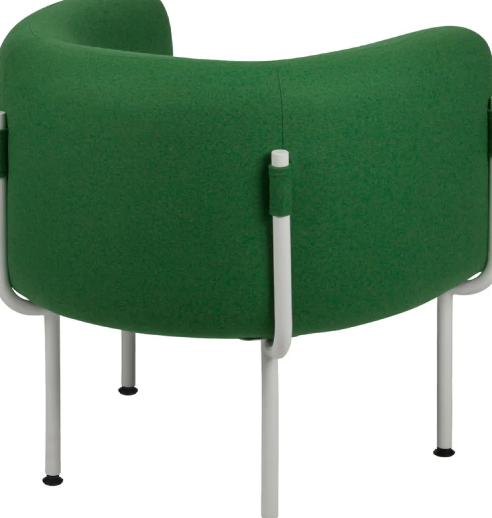 Fauteuil en acier et laine vert mousse 71,2cm Ubi Mini - noo.ma