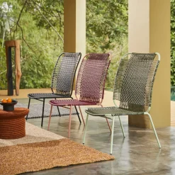 Fauteuil en acier noir Cielo High - Ames