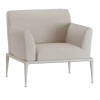 Fauteuil en aluminium blanc crème 85 x 99 cm New Joint - Fast Spa