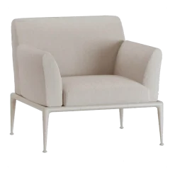 Fauteuil en aluminium blanc crème 85 x 99 cm New Joint - Fast Spa