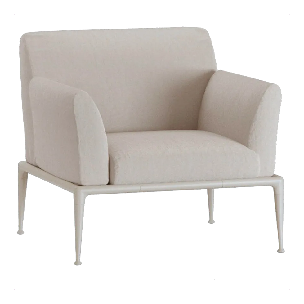 Fauteuil en aluminium blanc crème 85 x 99 cm New Joint - Fast Spa
