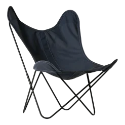 Fauteuil en batyline bleu nuit et structure en acier noir AA - Airborne