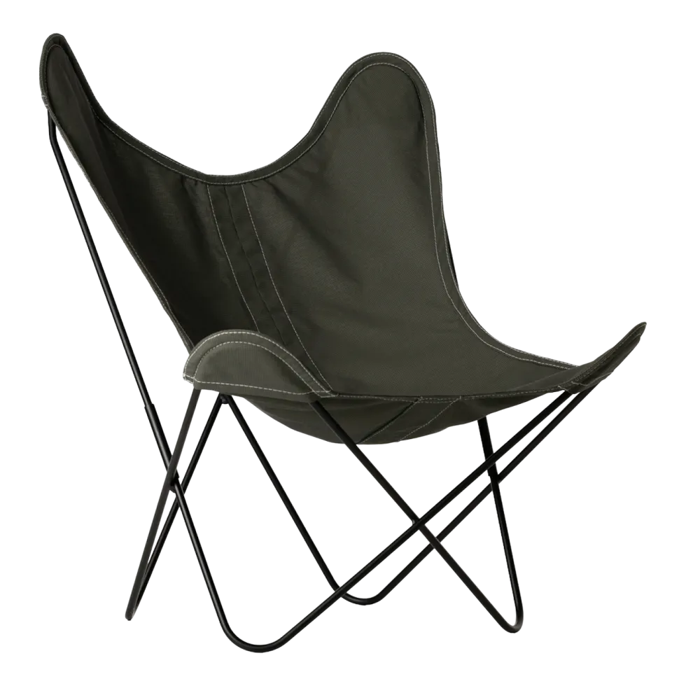 Fauteuil en batyline sous bois et structure en acier noir AA - Airborne