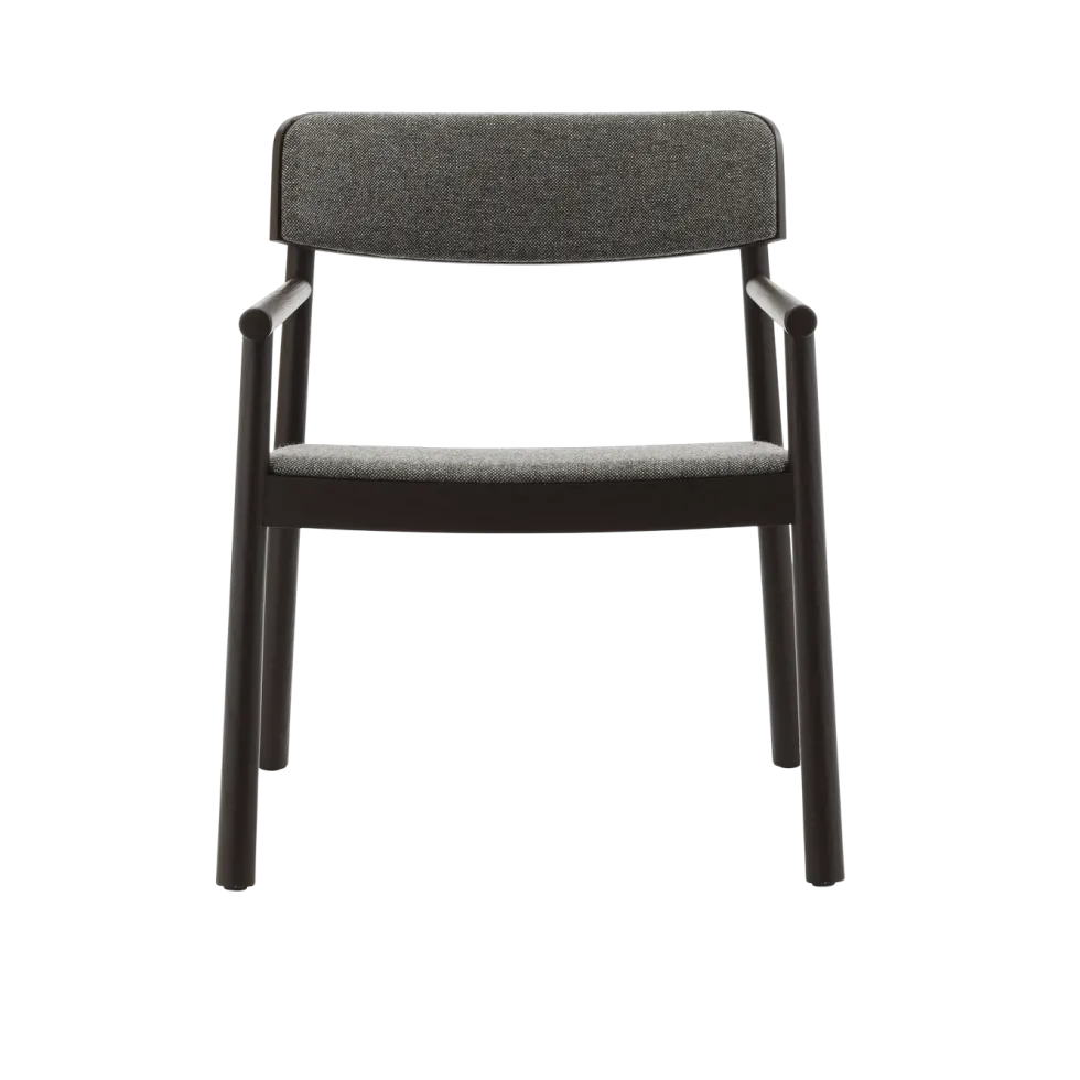 Fauteuil en bois de frêne marron et tissu marron hallindal 368 Timb - Normann Copenhagen