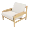 Fauteuil en bois mindy et textile sable doux 83x90x75,5cm Casca - Versmissen