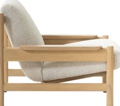 Fauteuil en bois mindy et textile sable doux 83x90x75,5cm Casca - Versmissen