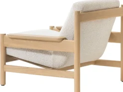 Fauteuil en bois mindy et textile sable doux 83x90x75,5cm Casca - Versmissen