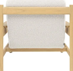Fauteuil en bois mindy et textile sable doux 83x90x75,5cm Casca - Versmissen