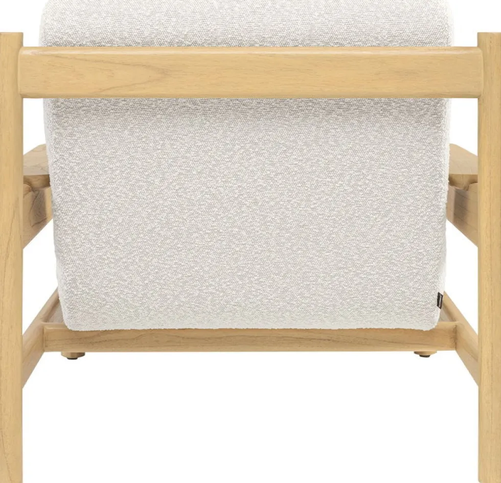 Fauteuil en bois mindy et textile sable doux 83x90x75,5cm Casca - Versmissen
