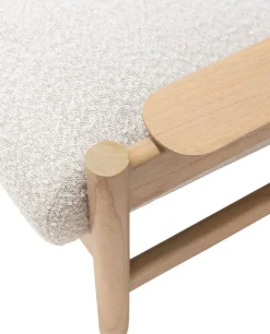 Fauteuil en bois mindy et textile sable doux 83x90x75,5cm Casca - Versmissen