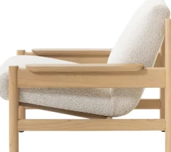 Fauteuil en bois mindy et textile sable doux 83x90x75,5cm Casca - Versmissen