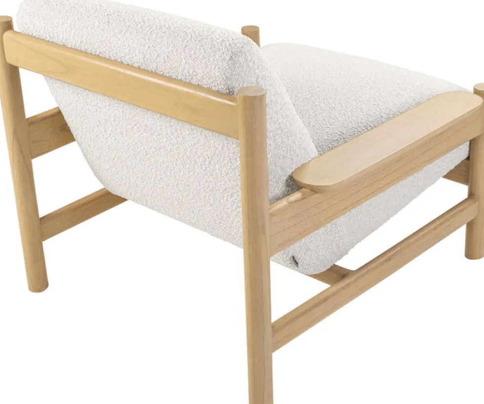 Fauteuil en bois mindy et textile sable doux 83x90x75,5cm Casca - Versmissen