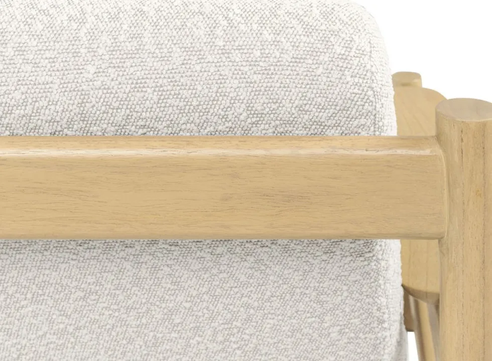 Fauteuil en bois mindy et textile sable doux 83x90x75,5cm Casca - Versmissen