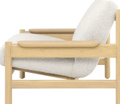 Fauteuil en bois mindy et textile sable doux 83x90x75,5cm Casca - Versmissen